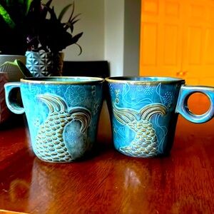 Vintage Pair of Starbucks collectible mermaid statement mugs